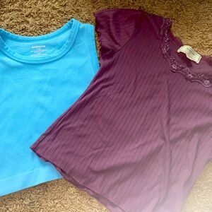 blue and purple crop top size medium Shein